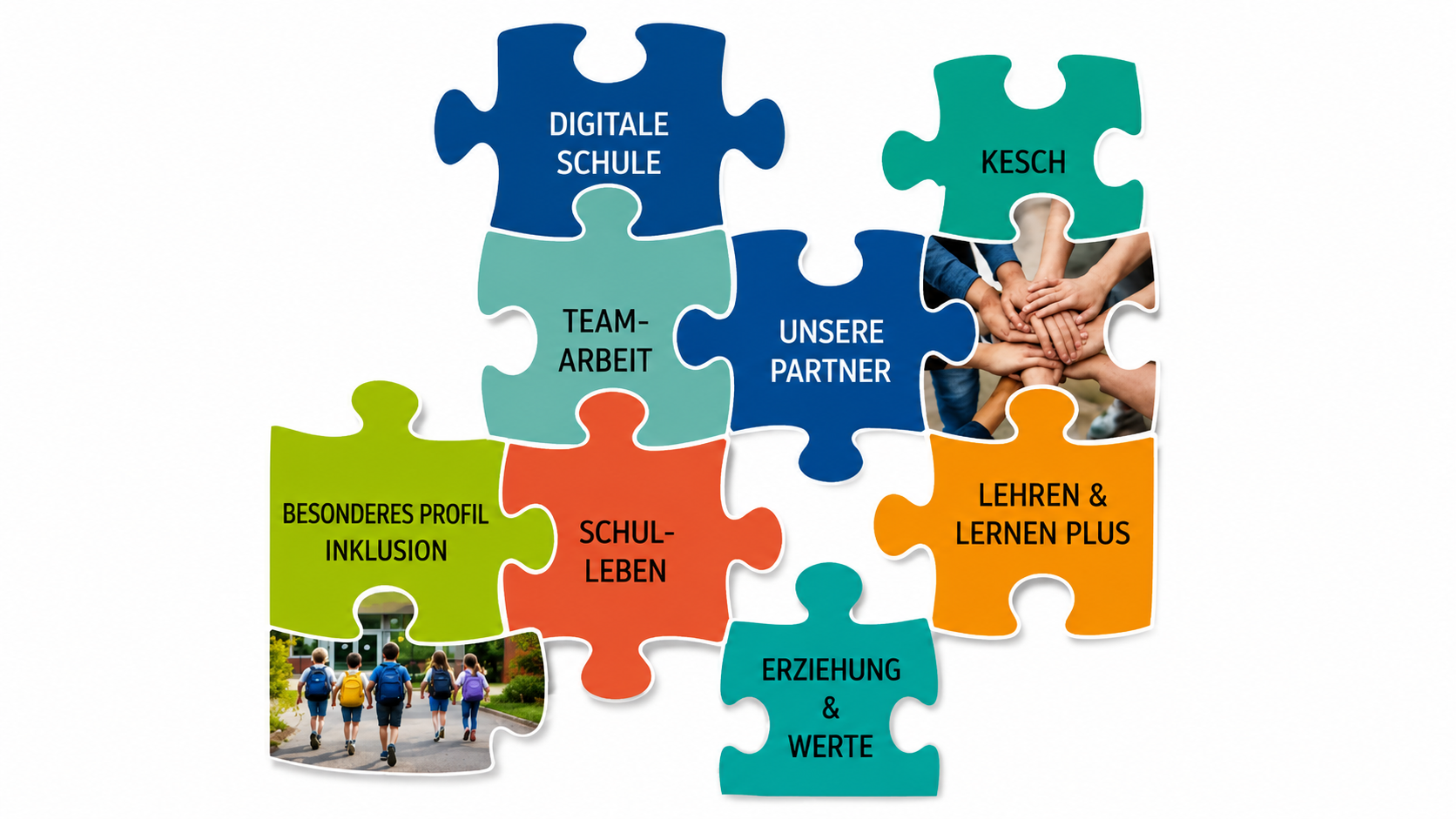 Schule Puzzleteile
